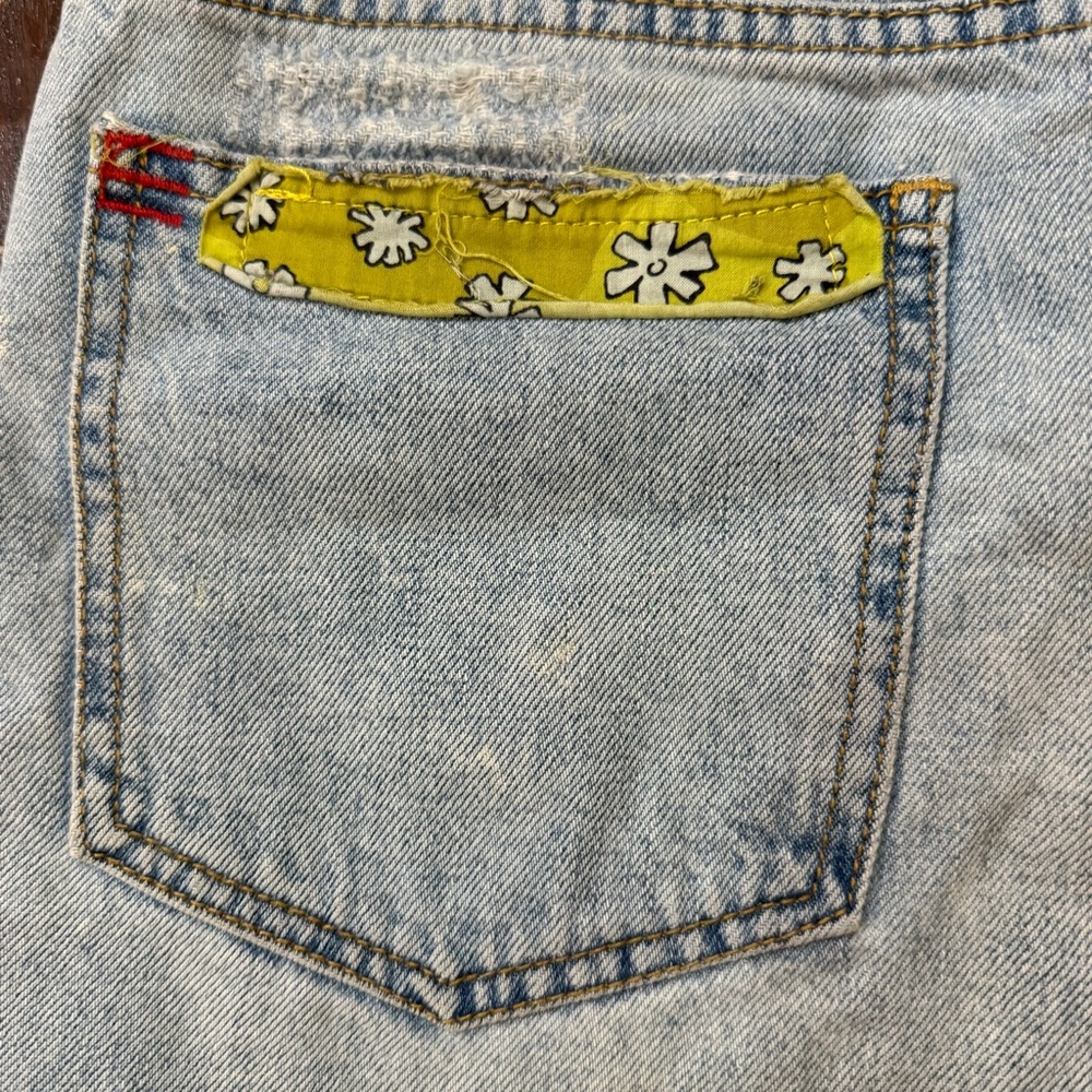 BDG A Line Light Blue Patchwork Jean Shorts - Picture 9 of 13